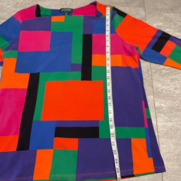 Lauren Ralph Lauren SIZE 1X  Colorblcok  3/4 sleeve '90s Retro Vintage Dopamine - Picture 5 of 9